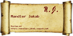 Mandler Jakab névjegykártya